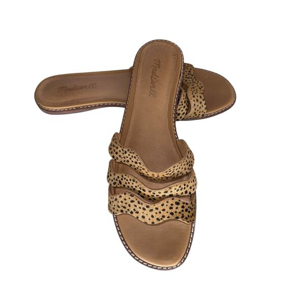 Madewell Cheetah Leather Calf Hair Triple Straps Strappy Sandals Size 8.5 - Picture 2 of 10